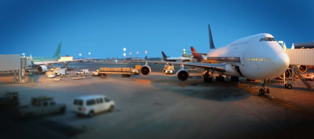 cargo plane loaded for takeoff