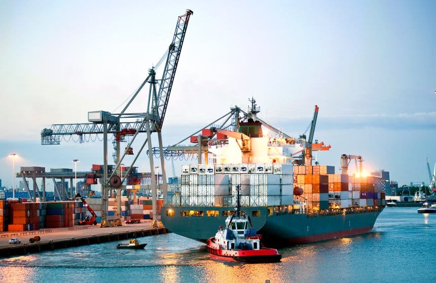 cargo ship at port