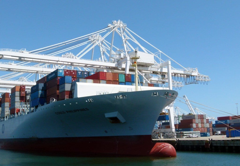 container ship at port of long beach