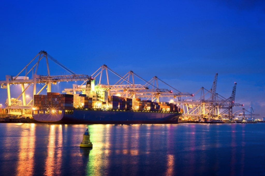 container shipping at port