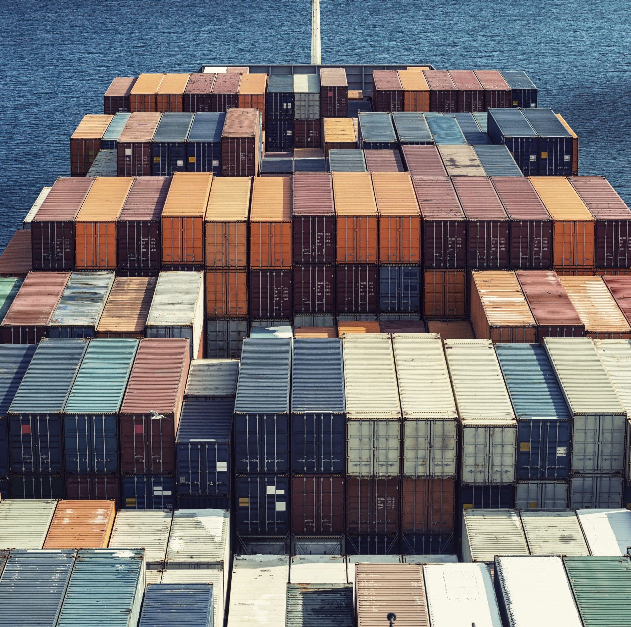 container ship top deck delivery goods safely and reliably for our clients
