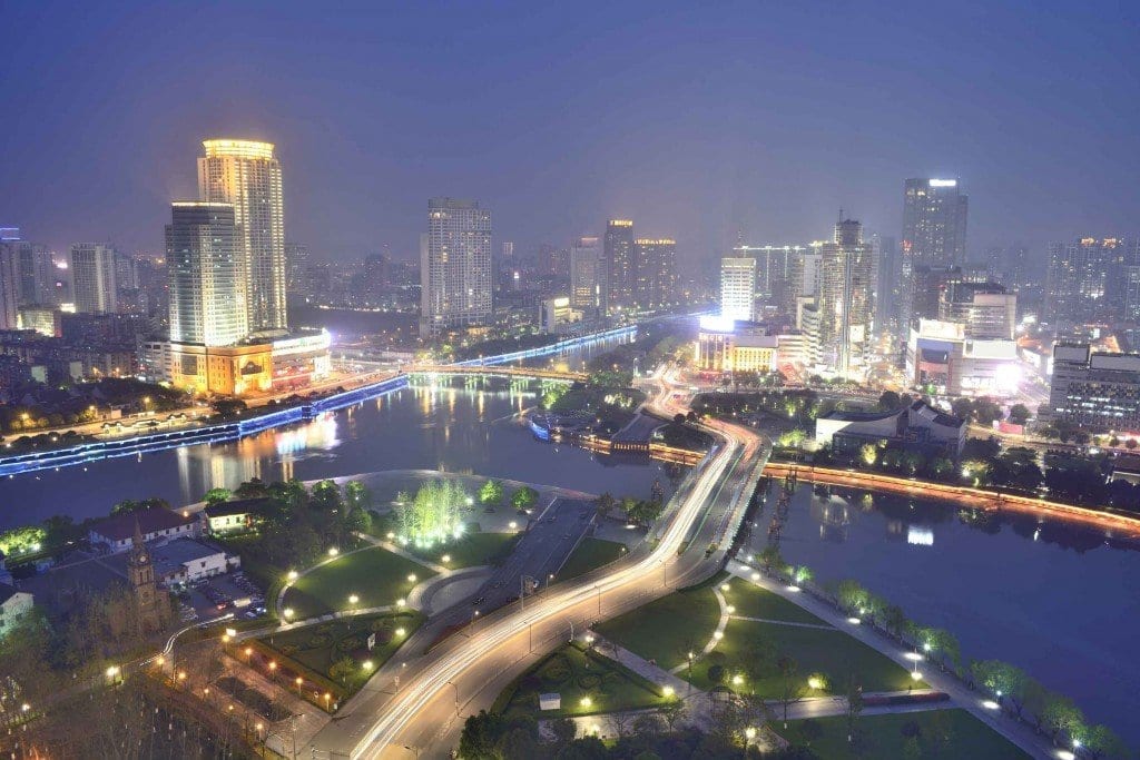 ningbo china at night