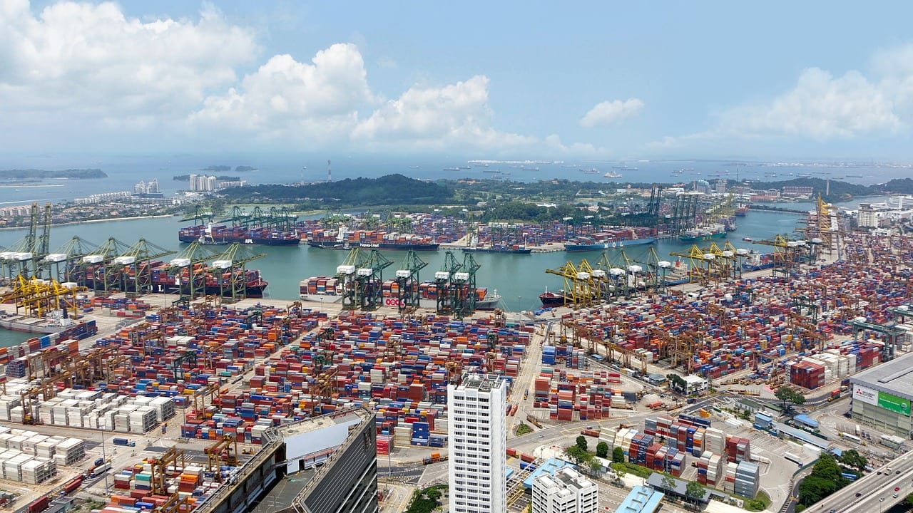 port with cargo containers