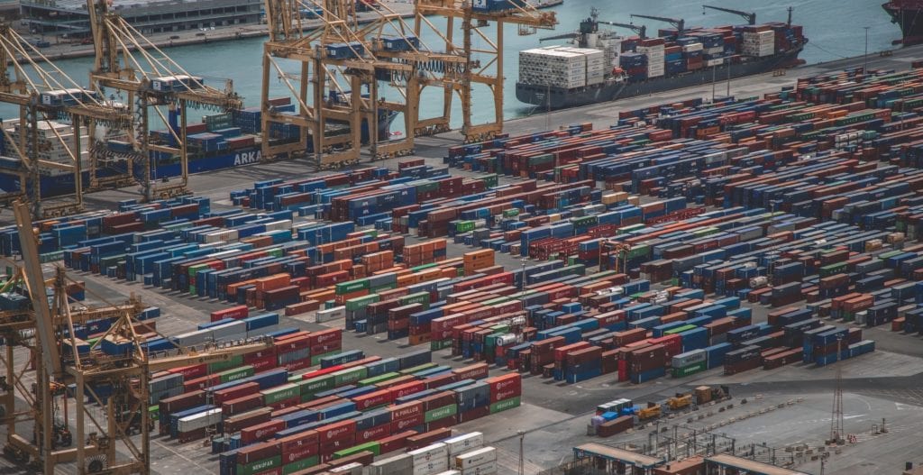 cargo containers at port
