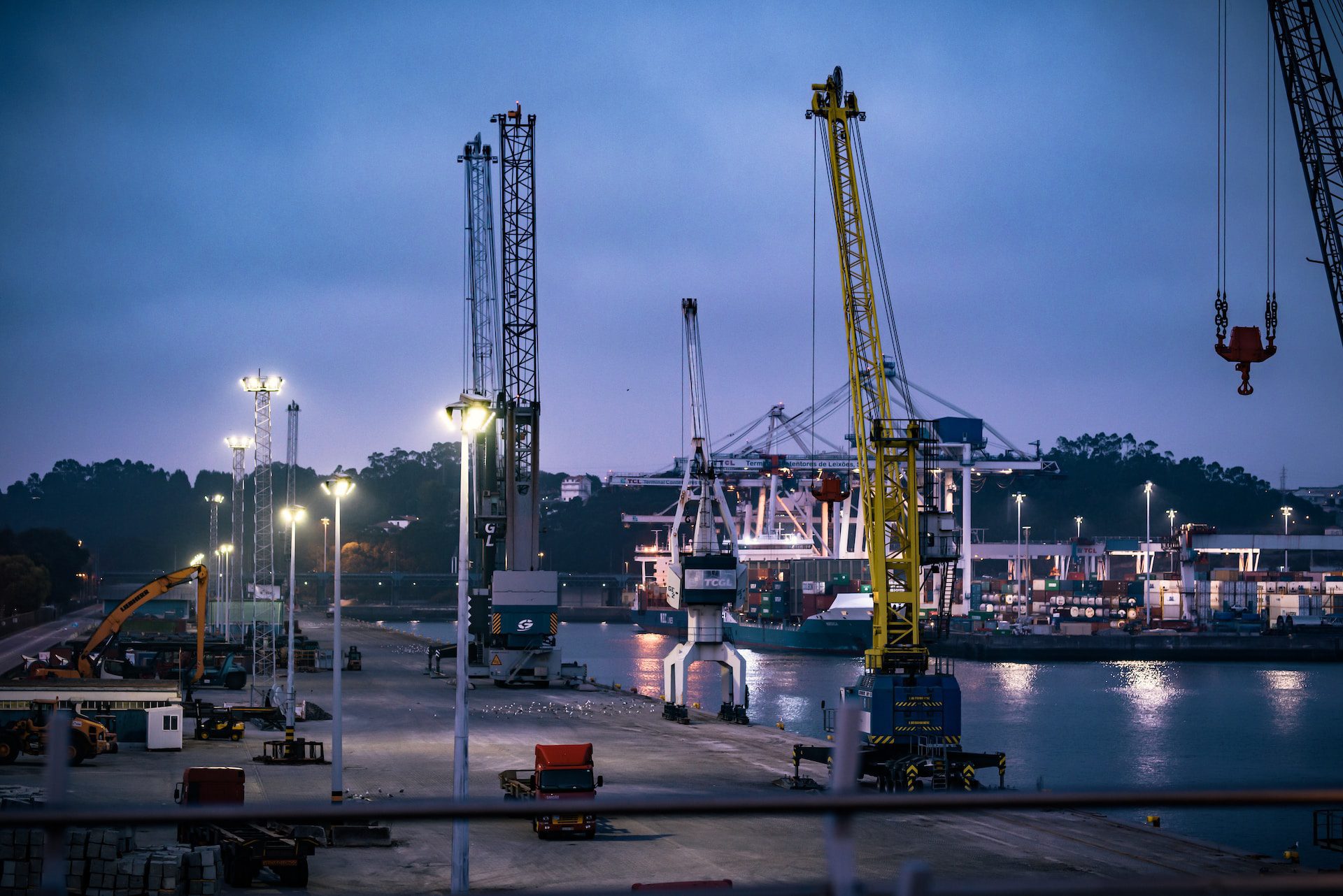 ocean freight containers at port