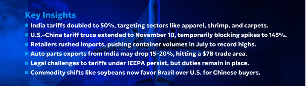 Key insights on 2025 U.S. tariff updates, including new rates for over 70 countries, changes to India, semiconductors, de minimis exemptions, and more.