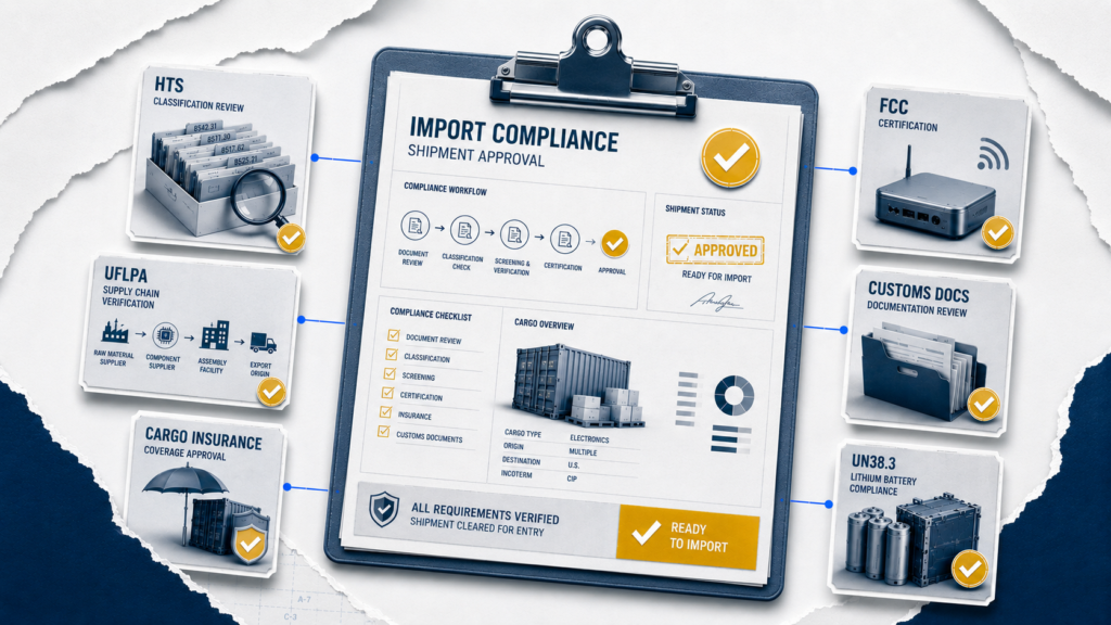 Shipping Electronic Imports from China: Freight Options and What to Watch for in 2026 2 Electronics import compliance checklist including customs documentation, HTS classification, and supply chain verification