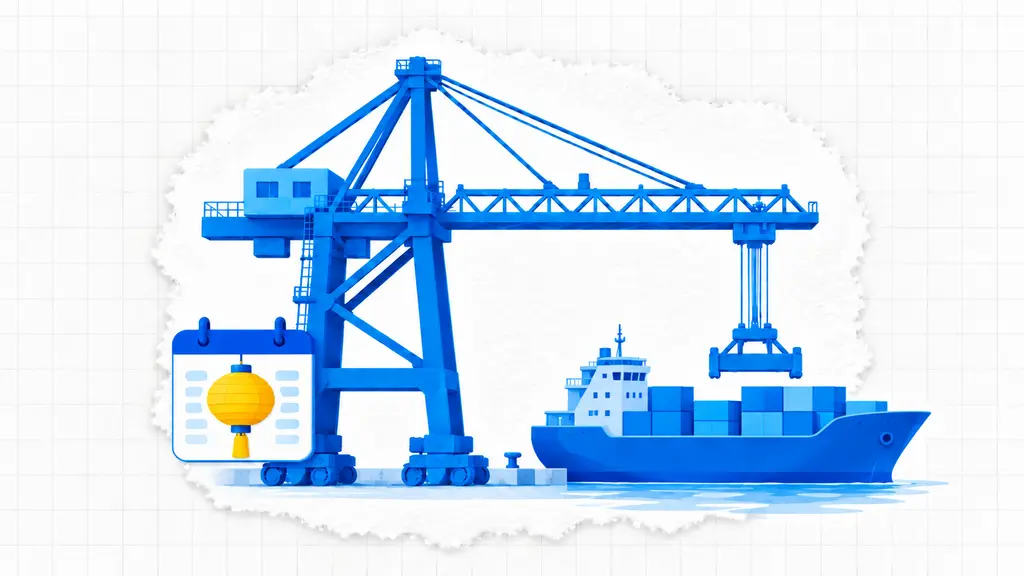 container ship and clock representing blank sailing delays during peak season transpacific shipping