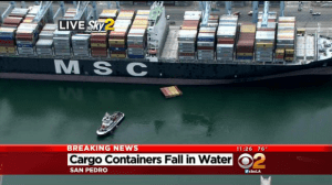 containers in water port of los angeles