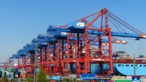 container cranes at port