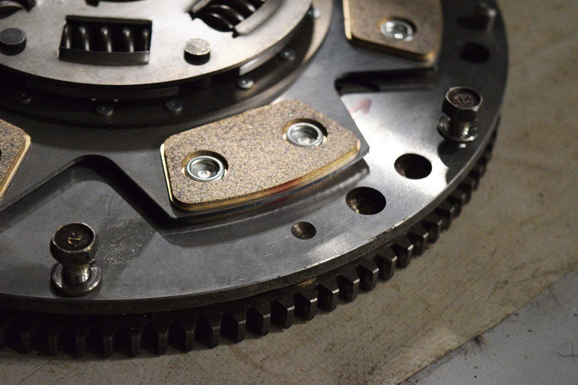 High-Performance Clutch Component Close-up of a performance automotive clutch assembly.